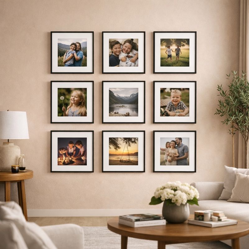 Kit 9 Quadros COM SUAS FOTOS JÁ IMPRESSAS